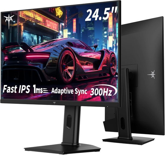 Gaming Monitor 25 Inch | 300Hz | FHD 1080P | Fast IPS | 1ms | Adaptive-Sync | HDR10 | 119% sRGB | HDMI x2 | DP x1 | Verstelbare Stand van Merkloos