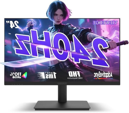 Gaming Monitor - FHD Monitor - Intensief Gamers - IPS Paneel - 23.8 inch - Zwart