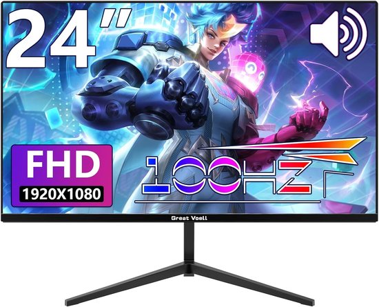 Gaming Monitor - FHD Scherm - Intensief Gamers - Anti-Blauw Licht - 24 Inch - Zwart