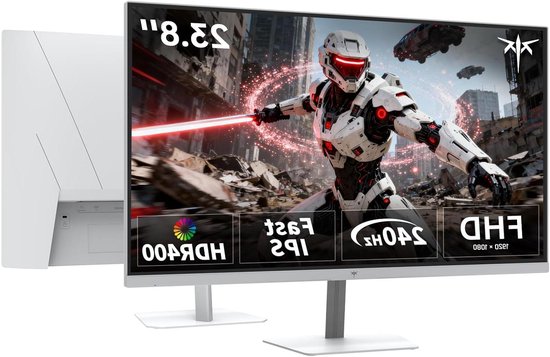 Gaming Monitor - Snel IPS Scherm - Vloeiend Gamen - 240Hz Verversingssnelheid - 24 Inch - Wit