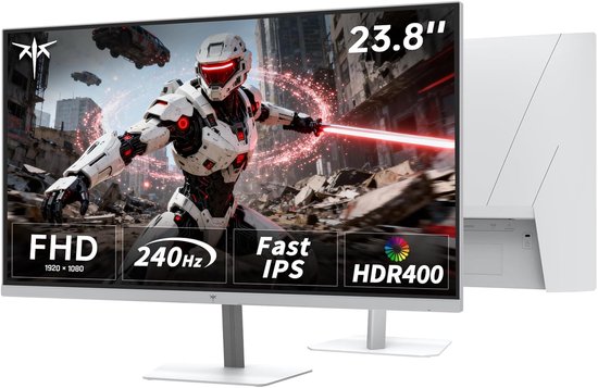 Gaming Monitor - Snelle Beeldscherm - Intensief Gamers - 240Hz Verversingssnelheid - 24 Inch - Wit