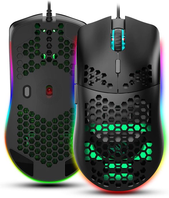 Gaming Muis - Bedrade Muis - PC Gaming - 6 Programmeerbare Knoppen - 6400 DPI - Meerkleurig van Merkloos