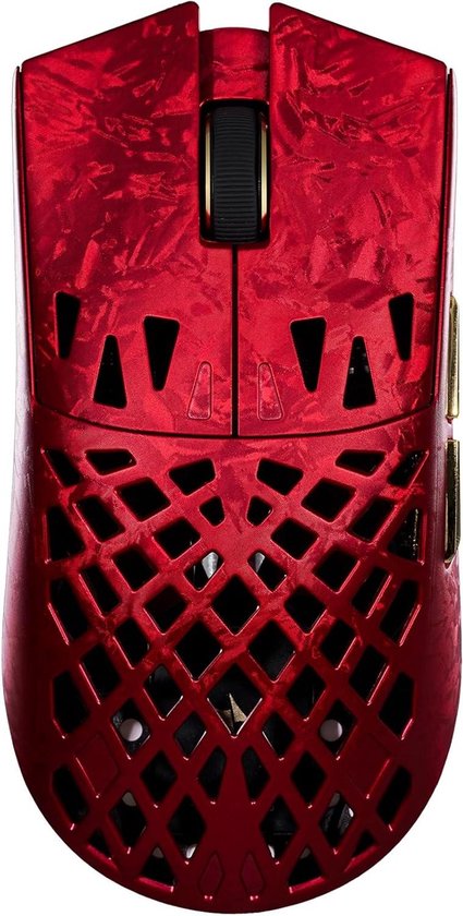 Gaming Muis - Draadloze Muis - Competitief Spelen - Ultralicht Koolstofvezel - 121 mm - Rood