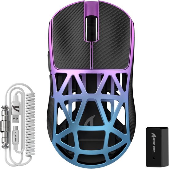 Gaming Muis - Draadloze Muis - PC Gaming - Ultralicht Magnesiumframe - 45 Gram - Paars van Merkloos
