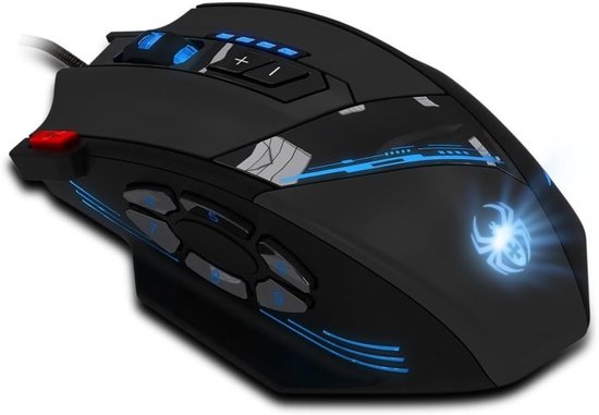 Gaming Muis met 12 Programmeerbare Toetsen, 4000 DPI, RGB Verlichting en Ergonomisch Ontwerp voor PC en Laptop Gaming