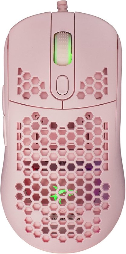 Gaming Muis - Optische Muis - PC Gaming - 6 Programmeerbare Knoppen - 22.7 x 14.6 x 5.2 cm - Roze van Merkloos