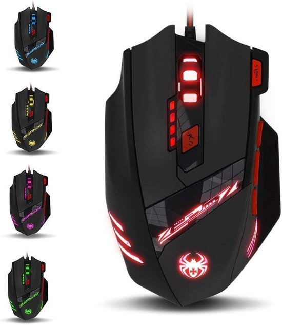 Gaming Muis - Programmeerbare Muis - Intensief Gamers - Gewichtsafstemming Systeem - 9200 DPI - Zwart