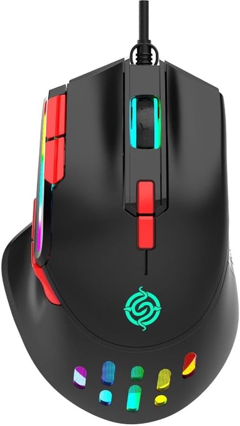 Gaming Muis - Programmeerbare Muis - Prestatie Verbeteren - 9 Programmeerbare Knoppen - 6400 DPI - Zwart