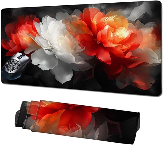 Gaming Muismat - Bureau Onderlegger - PC Gaming - Verbetert Nauwkeurigheid - 90x50cm - Planten Design