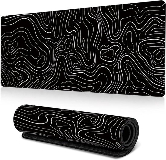 Gaming muismat - Bureauonderlegger toetsenbord - Precieze controle - Antislip rubberen basis - 80x30 cm XL - Zwart