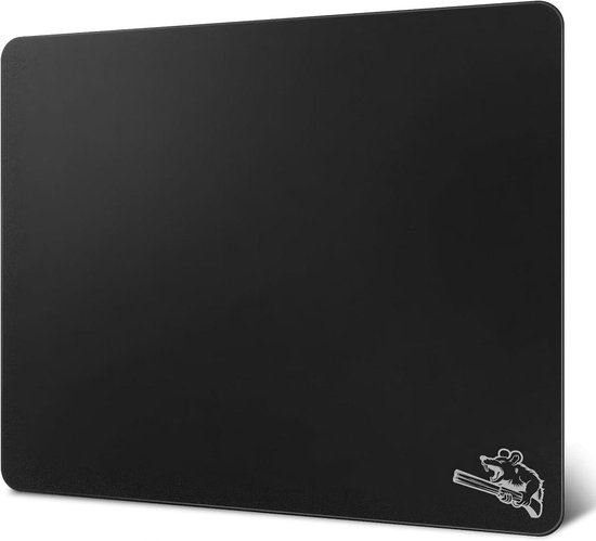 Gaming Muismat - Glas Muismat - FPS Spellen - Geëtst Glasoppervlak - 400x480mm - Zwart van Merkloos