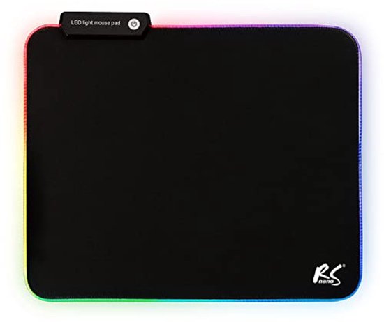 Gaming Muismat met Antislip Rubber Onderkant 30x25cm - Ergonomische Desk Pad met LED RGB Verlichting van Merkloos