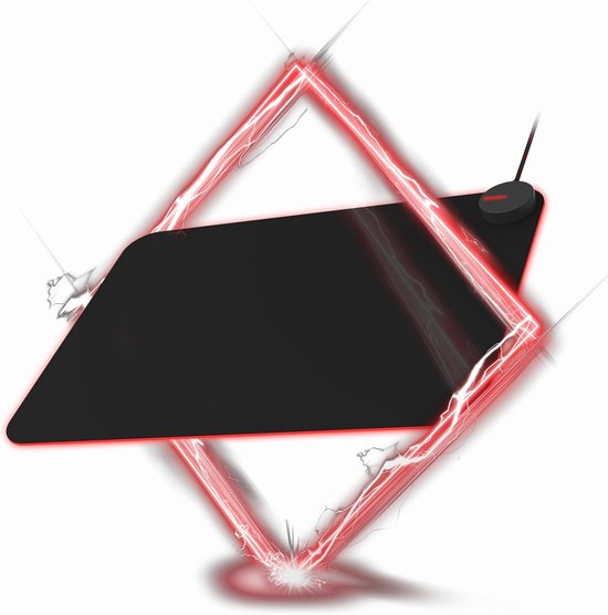 Gaming muismat met RGB verlichting en anti-slip ondergrond - 1,8m USB kabel van Merkloos