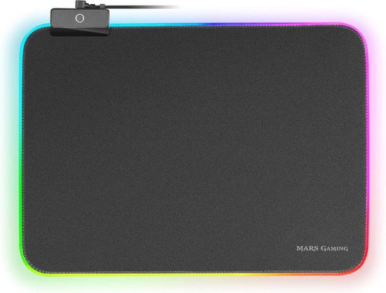 Gaming Muismat met RGB Verlichting en Antislip Rubber Onderzijde - 365 x 265 x 4 mm van Merkloos