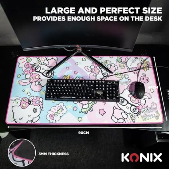 Gaming Muismat XXL - 90 x 46 cm, Microvezel, Antislip, Rubber van Merkloos