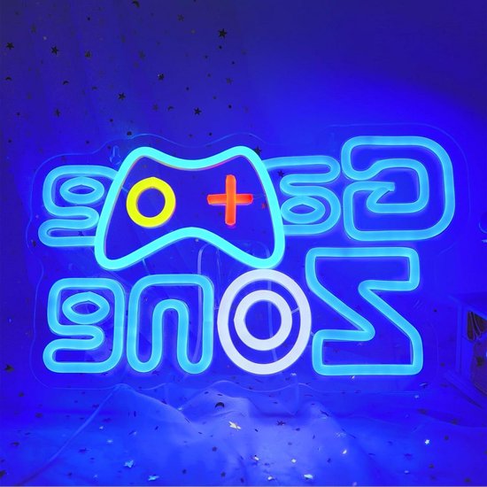 Gaming Neon Sign - Decoratie Verlichting - Game Kamer - 10 Niveaus Dimbare - Large - Blauw van Merkloos