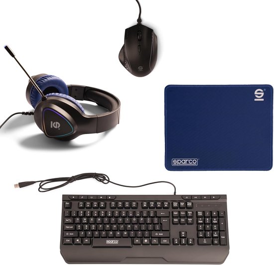 Gaming Set Compleet - PC Accessoires Set - Intensief Gamen - Inclusief Muismat - Full Size - RGB Verlicht van Merkloos