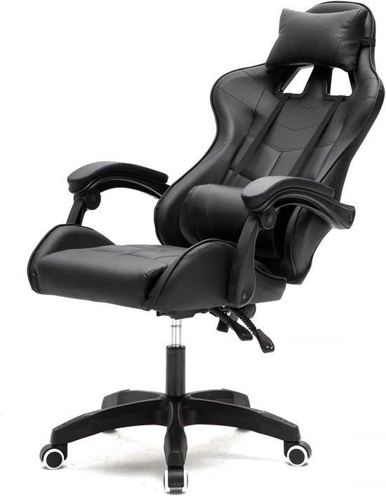 Gaming stoel - Bureau stoel - Comfortabel werken - Ergonomisch ontwerp - 50 x 63 x 128 cm - Zwart