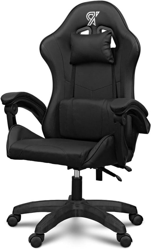 Gaming stoel - Bureau stoel - Comfortabel werken - Verstelbare rugleuning - 100 kg draaglast - Zwart