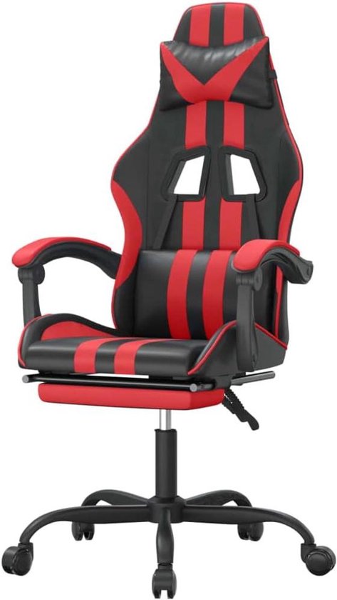Gaming Stoel - Comfortabele Fauteuil - Comfortabel Zitten - Verstelbare Rugleuning - 131 cm Hoog - Zwart Rood