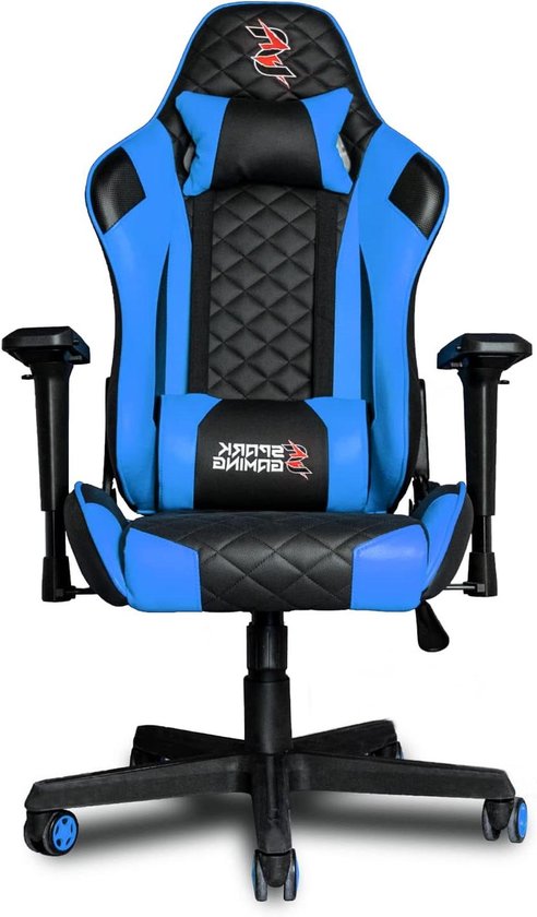 Gaming Stoel - Comfortabele Fauteuil - Langdurig Zitten - Verstelbare Rugleuning - XL Formaat - Blauw Zwart