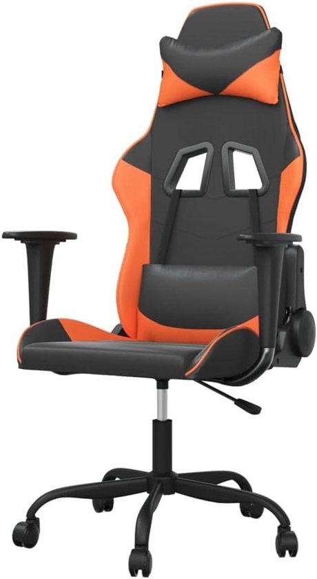 Gaming Stoel - Comfortabele Fauteuil - Ontspannen Zitten - Verstelbare Rugleuning - Niet gespecificeerd - Zwart Oranje