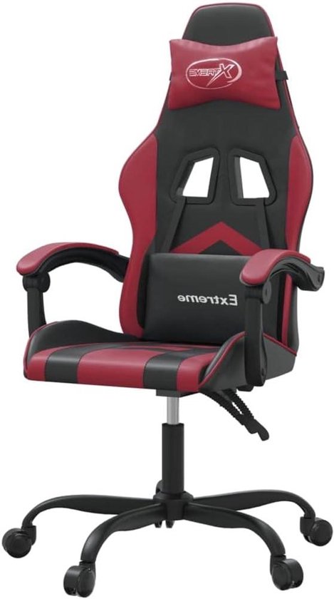 Gaming stoel - Comfortabele stoel - Comfortabel gamen - Verstelbare rugleuning - 1 stuk - Zwart wijnrood
