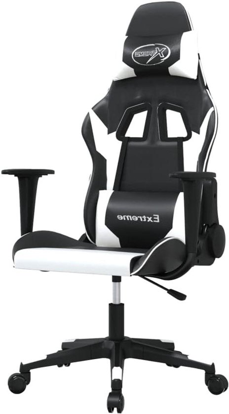 Gaming Stoel - Comfortabele Stoel - Comfortabel Gamen - Verstelbare Rugleuning - 1 stuk - Zwart Wit