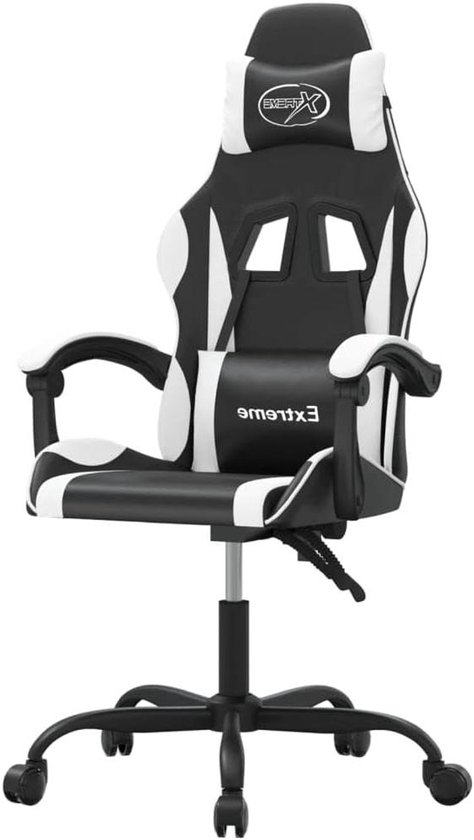 Gaming stoel - Comfortabele stoel - Comfortabel gamen - Verstelbare rugleuning - 57.5x59.5x131cm - Zwart wit
