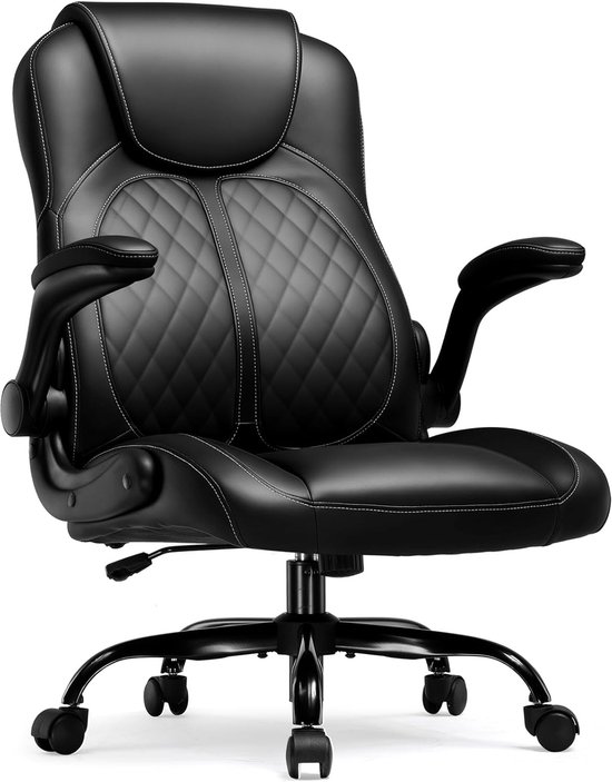 Gaming Stoel - Comfortabele Stoel - Langdurig Zitten - Verstelbare Armleuningen - 112 cm Hoog - Zwart