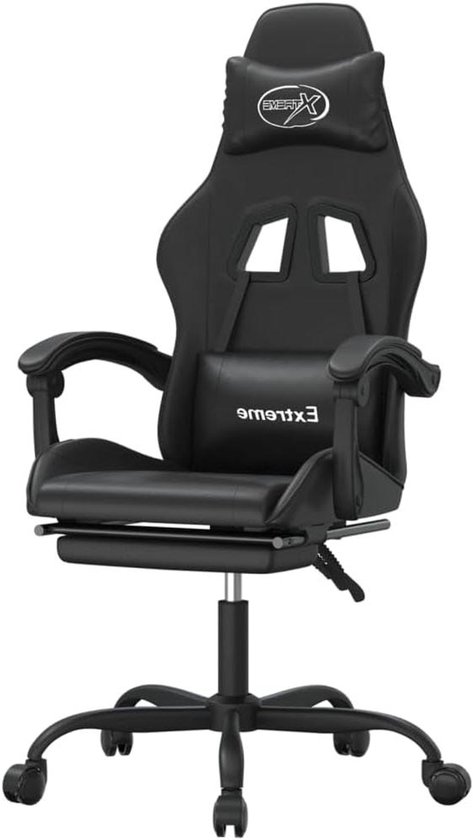 Gaming stoel - Comfortabele zetel - Langdurig gamen - Verstelbare rugleuning en voetsteun - N.v.t. - Zwart
