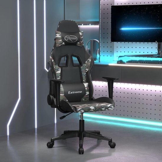 Gaming Stoel - Computer Stoel - Comfortabel Zitten - Verstelbare Rugleuning - Draaibaar - Zwart Camouflage