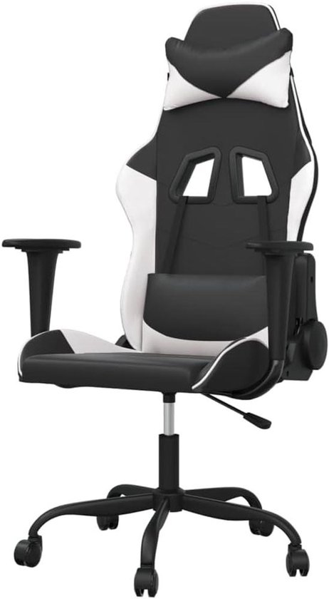 Gaming Stoel - Computer Stoel TV Stoel - Comfortabel Zitten - Verstelbare Rugleuning Voetensteun - 1 stuk - Zwart Wit