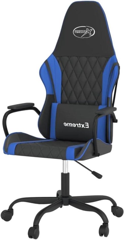 Gaming Stoel - Computerstoel Bureau Stoel - Comfortabel Gamen - Met Massagefunctie - Verstelbare Hoogte - Zwart Blauw