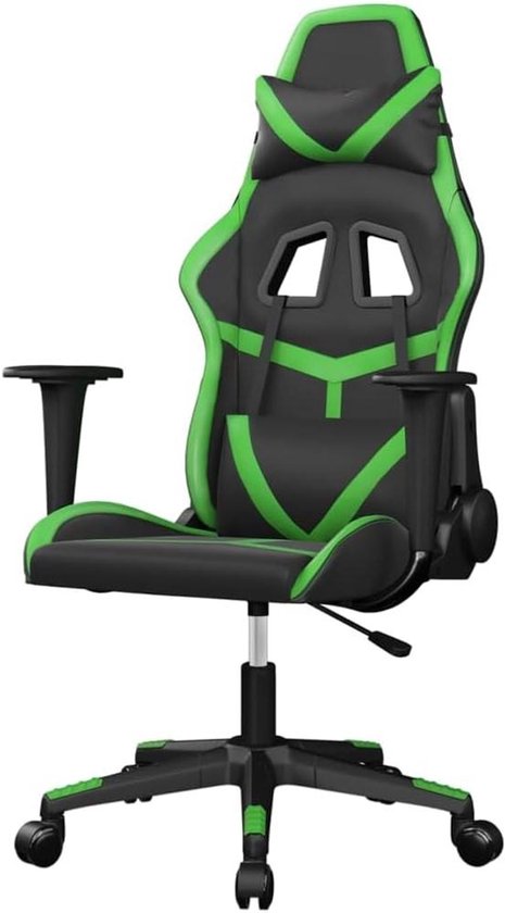 Gaming Stoel - Computerstoel Fauteuil - Comfortabel Gamen - Verstelbare Rugleuning - 1 stuk - Zwart Groen