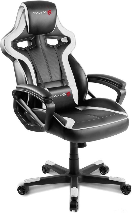 Gaming Stoel - Computerstoel Speelstoel - Comfortabel Gamen - Verstelbare Rugleuning - Zitdiepte 55 cm - Wit