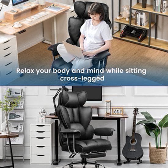 Gaming Stoel - Ergonomische Bureaustoel - Stoel - Bureaustoelen - met Voetsteun - Verstelbare Rugleuning - Vering en Dikke Zitting - Tot 150 kg - Stoffen Bekleding - Wit