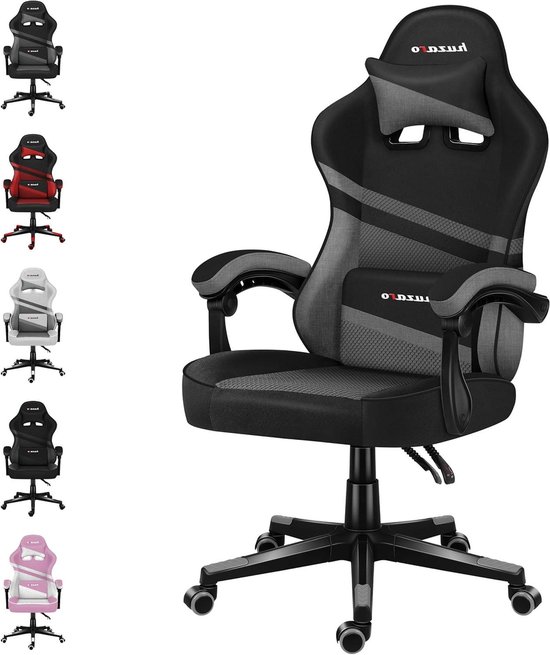 Gaming Stoel - Ergonomische Stoel - Comfortabel Gamet - Ademend Mesh Materiaal - 71 x 50 x 125 cm - Zwart