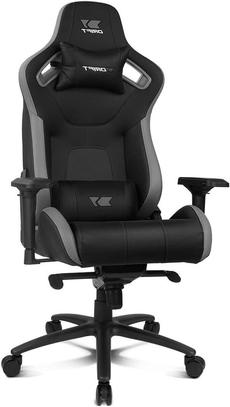 Gaming Stoel - Ergonomische Stoel - Comfortabel Zitten - 4D Armleuningen - 138 cm Hoogte - Zwart Grijs