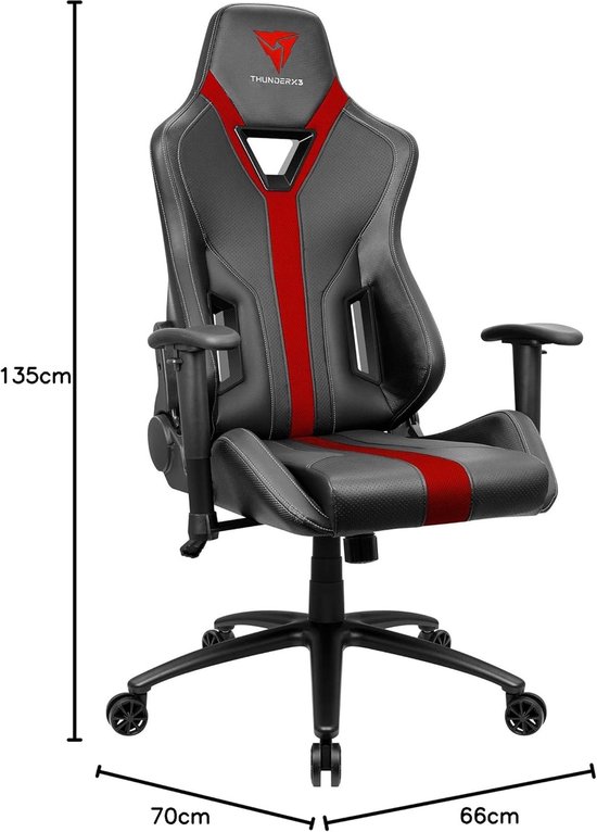 Gaming Stoel - Ergonomische Stoel - Comfortabel Zitten - Ademend Air Technologie - 68 x 33 x 135 cm - Rood