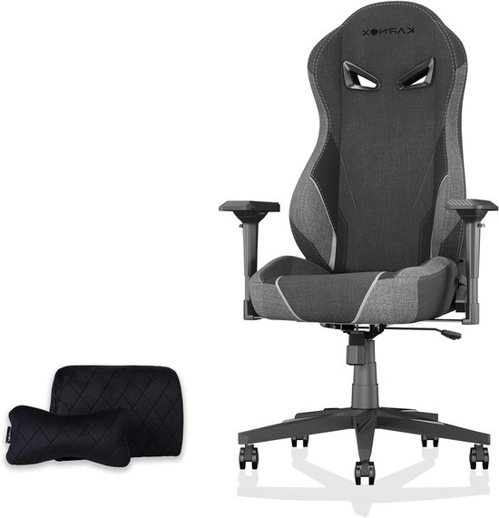 Gaming Stoel - Ergonomische Stoel Kantoorstoel - Comfortabel Zitten - Verstelbare Rugleuning 155 Graden - 138 cm Hoog - Zwart Grijs