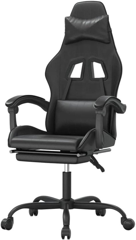 Gaming Stoel - Fauteuil Ergonomisch - Comfortabel Gamen - Met Voetensteun - 131 cm Hoog - Zwart