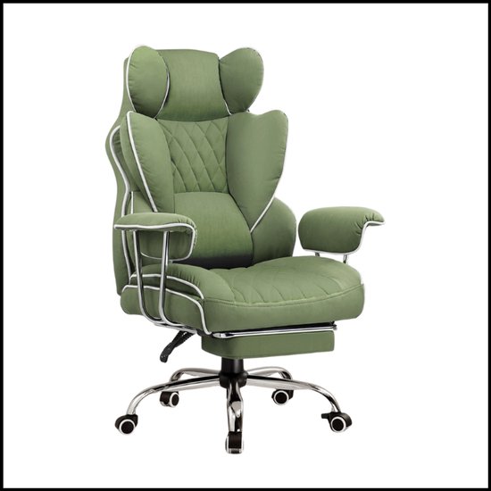 Gaming Stoel Met Voetensteun - Ergonomische Bureaustoel - Pocketvering Lendensteun - Verstelbare Hoogte - Comfortabele Stoffen Bekleding