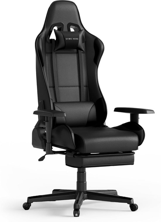 Gaming stoel met voetsteun - verstelbare rugleuning en armsteunen - premium ergonomisch ontwerp - ultiem comfort - ShopVlot