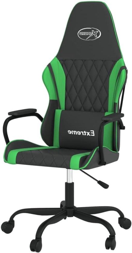 Gaming Stoel - Race Stoel Bureau Stoel - Comfortabel Gamen - Met Massagefunctie - Verstelbare Hoogte - Zwart Groen
