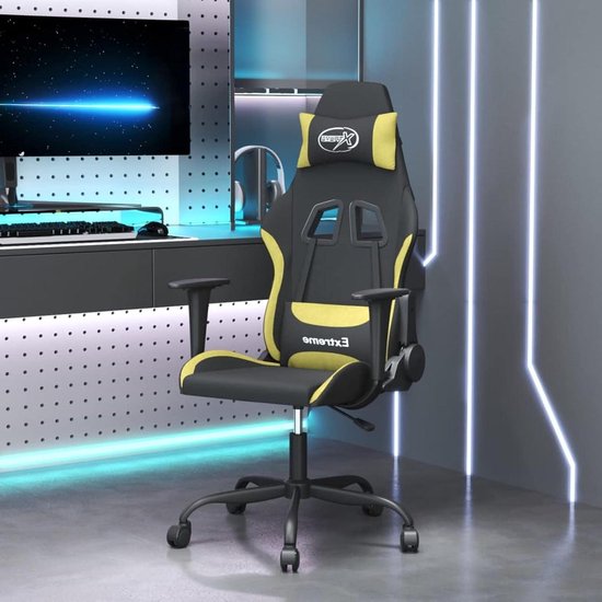 Gaming Stoel - Race Stoel - Comfortabel Gamen - Ergonomisch Ontwerp - 50.5 x 50 x 20.5 cm - Zwart Lichtgroen