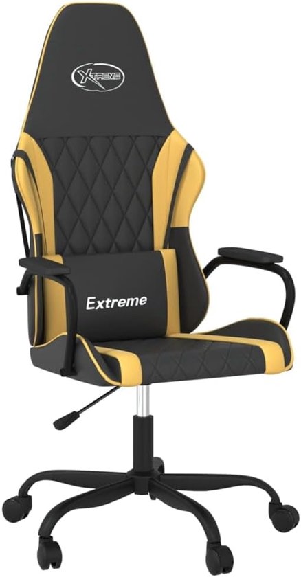 Gaming Stoel - Race Stoel Computer - Comfortabel Zitten - Verstelbare Rugleuning - 15.05 kg - Zwart Goud