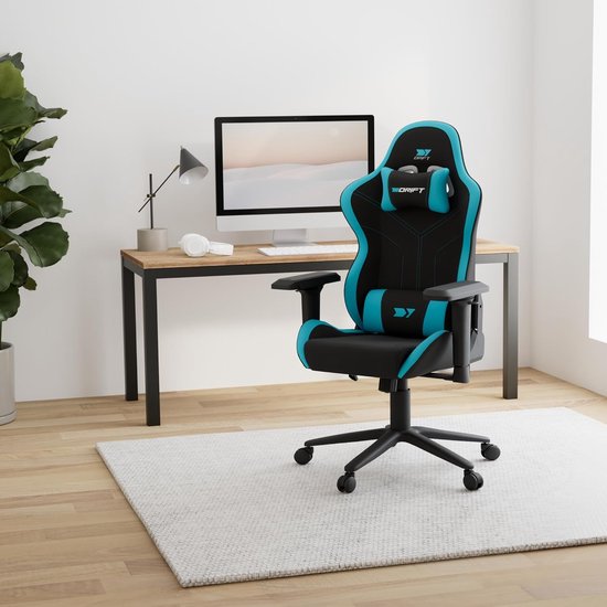 Gaming Stoel - Race Stoel Computerstoel - Comfortabel Gamen - 4D Armleuningen - 71 x 131 cm - Zwart Blauw