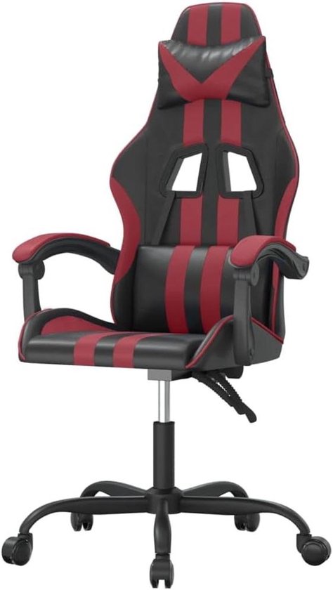 Gaming Stoel - Racestoel Computerstoel - Comfortabel Gamen - Verstelbare Rugleuning - 1 stuk - Zwart en Wijnrood