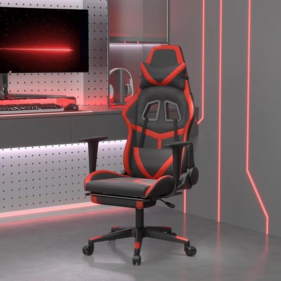 Gaming stoel - Relax stoel - Comfortabel zitten - Met massagefunctie - 52x51x24 cm - Zwart rood